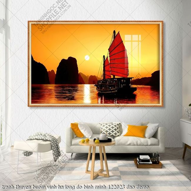 tranh thuyen buom vinh ha long do binh minh 122023 dao